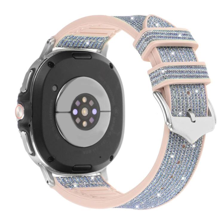 For Samsung Galaxy Watch8 / Watch8 Classic Glitter Skin Vegan Leather Silicone Watch Band