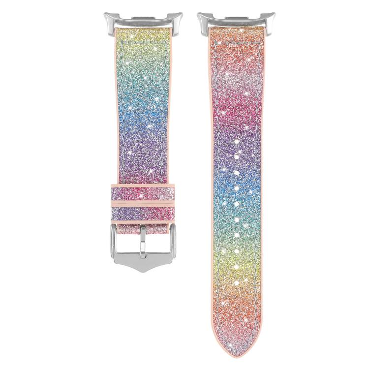 For Samsung Galaxy Watch8 / Watch8 Classic Glitter Skin Vegan Leather Silicone Watch Band