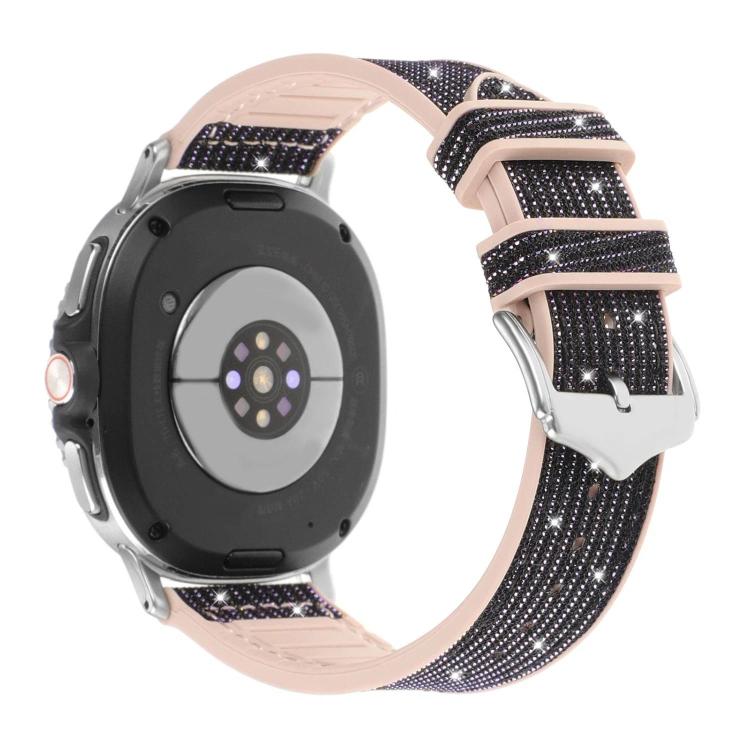 For Samsung Galaxy Watch8 / Watch8 Classic Glitter Skin Vegan Leather Silicone Watch Band