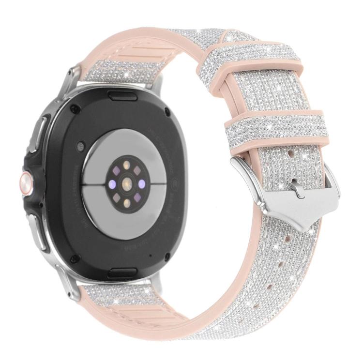 For Samsung Galaxy Watch8 / Watch8 Classic Glitter Skin Vegan Leather Silicone Watch Band