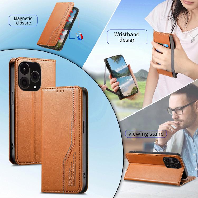 For OnePlus 15 Elastic Wristband Magnetic Suction Leather Phone Case