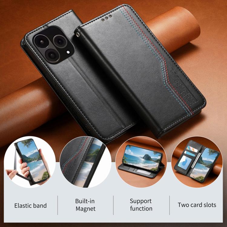 For OnePlus 15 Elastic Wristband Magnetic Suction Leather Phone Case