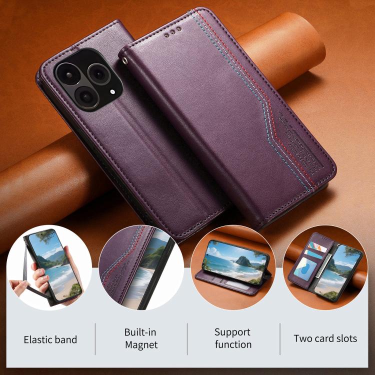 For OnePlus 15 Elastic Wristband Magnetic Suction Leather Phone Case