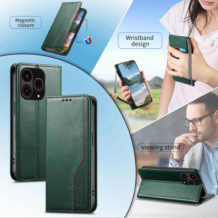 For OnePlus 15 Elastic Wristband Magnetic Suction Leather Phone Case