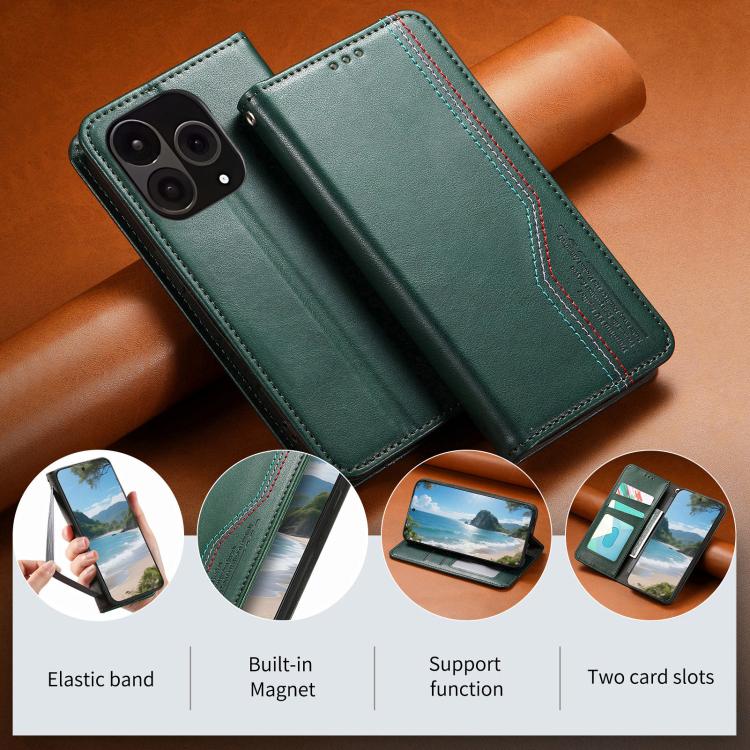For OnePlus 15 Elastic Wristband Magnetic Suction Leather Phone Case