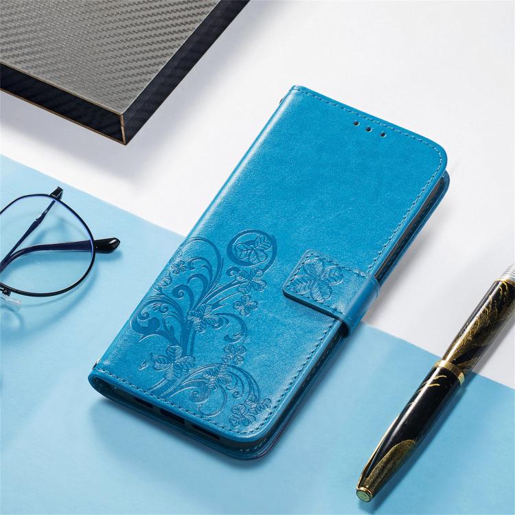 For OnePlus 15 Four-leaf Clasp Embossed Buckle Leather Phone Case