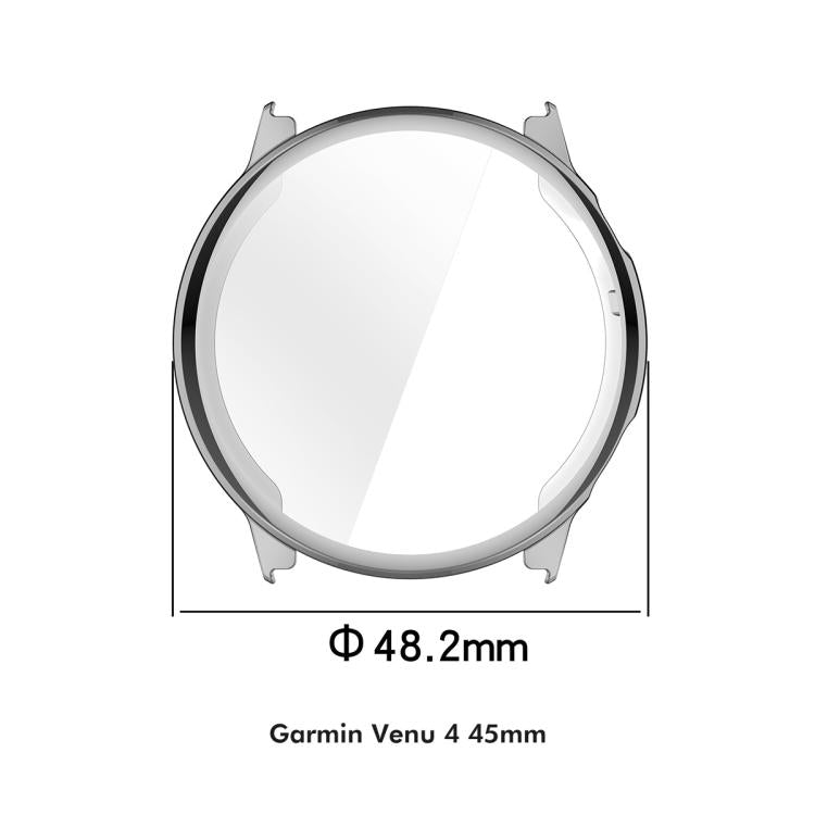 For Garmin Venu 4 45mm ENKAY Hat-Prince Full Coverage Electroplated TPU Watch Cover with Screen Protection