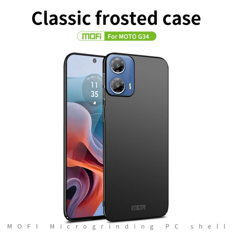 For Motorola Moto G34 MOFI Micro-Frosted PC Ultra-thin Hard Phone Case