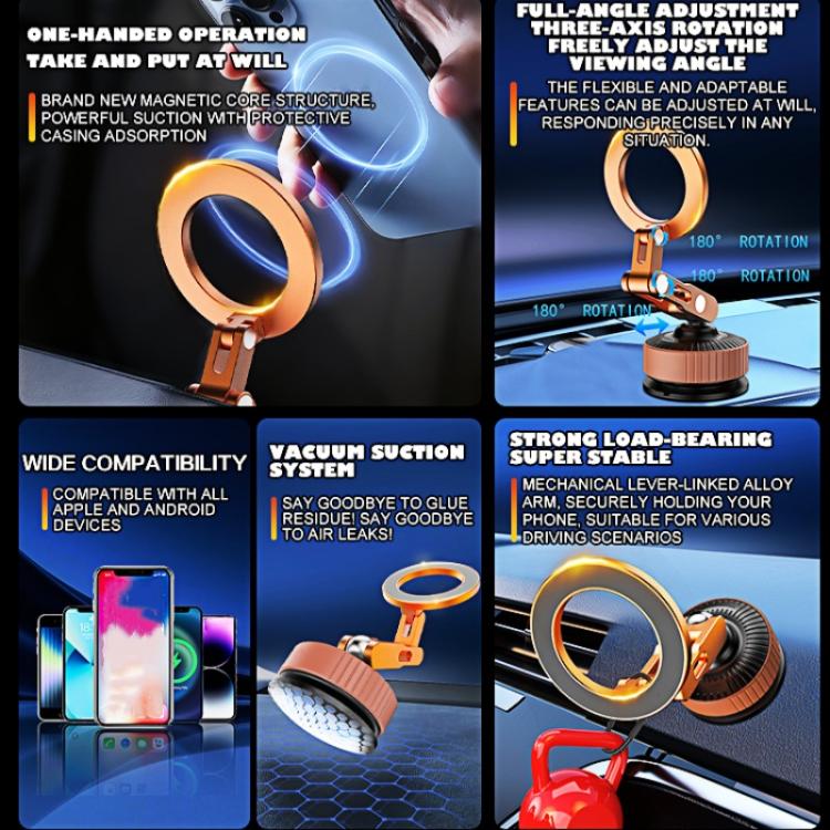 K7 Car Vacuum Suction Foldable Navigation Dashboard Magnetic Phone Holder