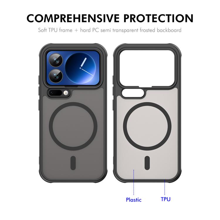 For Xiaomi 17 Pro ENKAY Hat-Prince MagSafe Matte Translucent Shockproof Phone Case with 0.18mm High Aluminum-silicon Glass Film