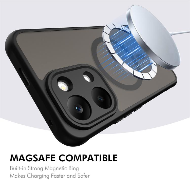 For Xiaomi Poco X8 Pro Max ENKAY Hat-Prince MagSafe Matte Translucent Shockproof Phone Case with 0.18mm High Aluminum-silicon Glass Film