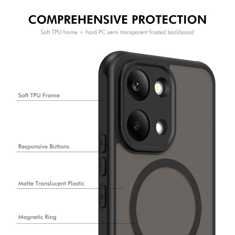For Xiaomi Poco X8 Pro Max ENKAY Hat-Prince MagSafe Matte Translucent Shockproof Phone Case with 0.18mm High Aluminum-silicon Glass Film