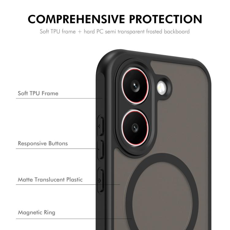 For Xiaomi Poco X8 Pro ENKAY Hat-Prince MagSafe Matte Translucent Shockproof Phone Case with 0.18mm High Aluminum-silicon Glass Film