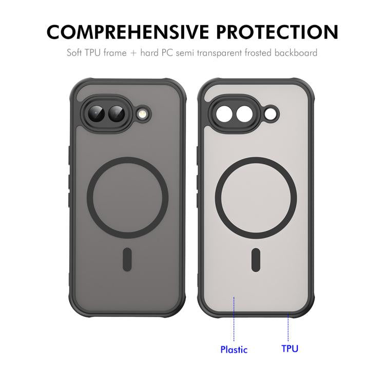 For Google Pixel 10a ENKAY Hat-Prince MagSafe Matte Translucent Shockproof Phone Case with Large Arc Edge Film