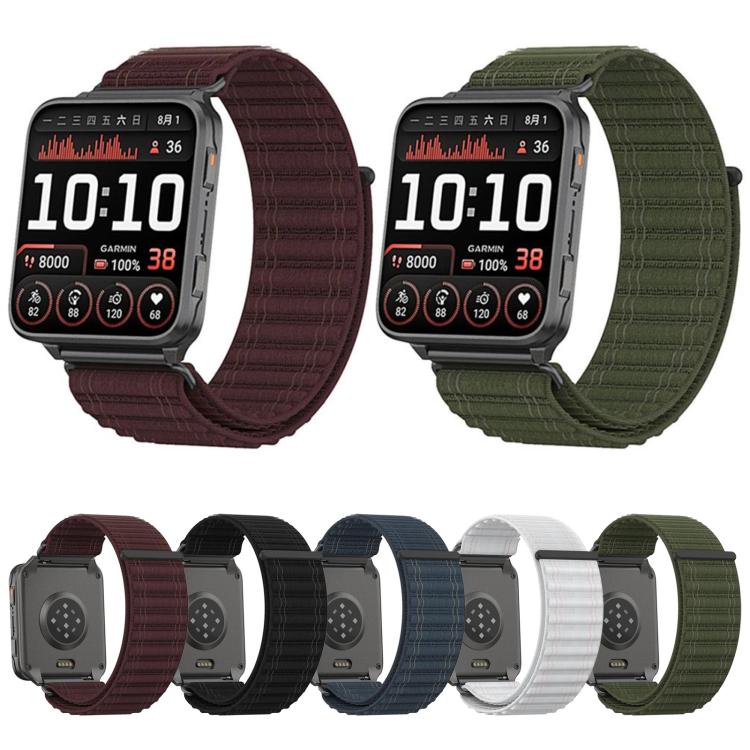 For Garmin Venu X1 Mountain Wave Pattern Loop Nylon Watch Band