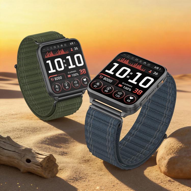 For Garmin Venu X1 Mountain Wave Pattern Loop Nylon Watch Band