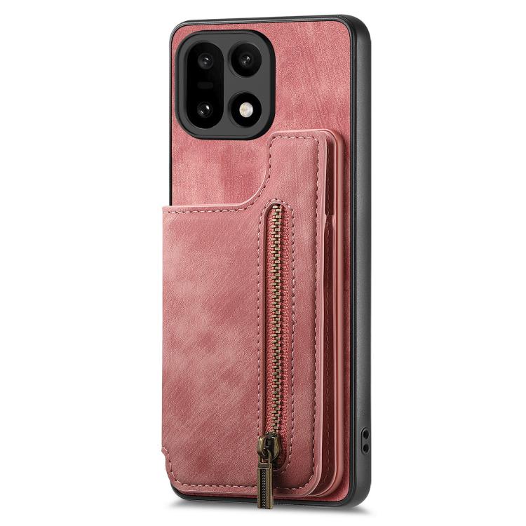 For OnePlus 15 Retro Leather Zipper Wallet Back Phone Case