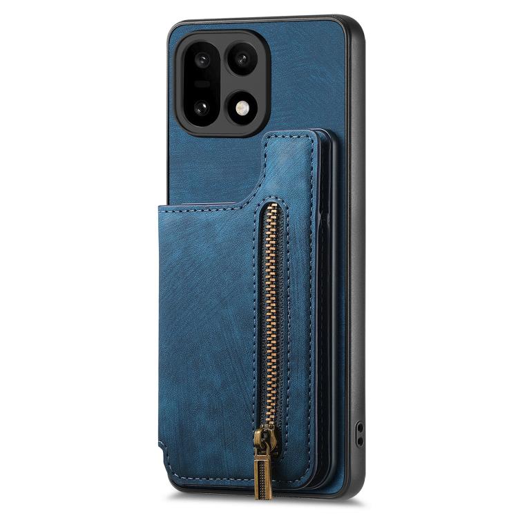 For OnePlus 15 Retro Leather Zipper Wallet Back Phone Case