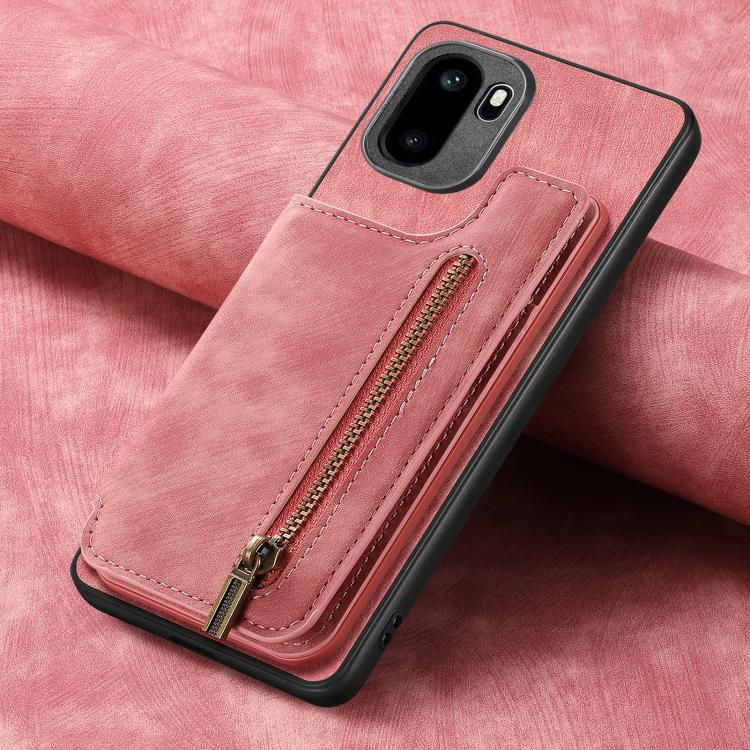 For OnePlus Ace 6 / 6T / 15R Retro Leather Zipper Wallet Back Phone Case