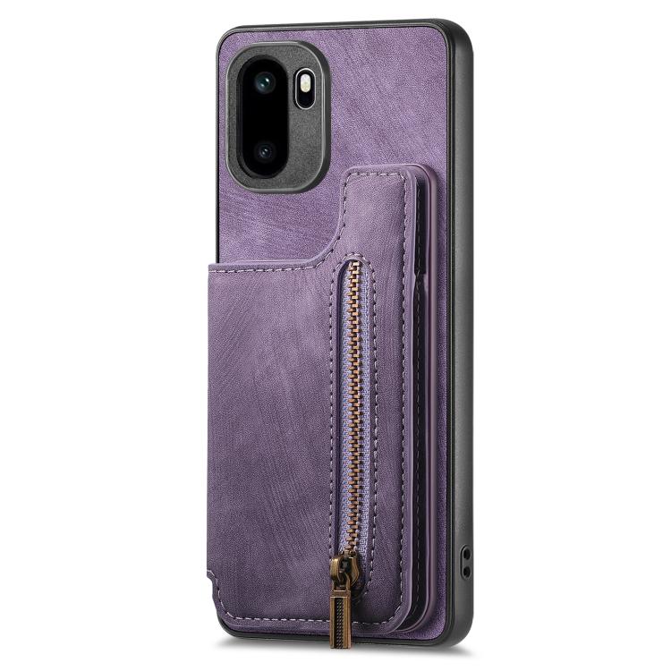For OnePlus Ace 6 / 6T / 15R Retro Leather Zipper Wallet Back Phone Case