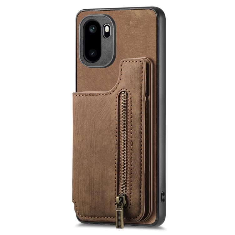 For OnePlus Ace 6 / 6T / 15R Retro Leather Zipper Wallet Back Phone Case