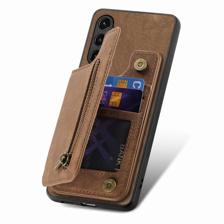 For OnePlus Ace 6 / 6T / 15R Retro Leather Zipper Wallet Back Phone Case