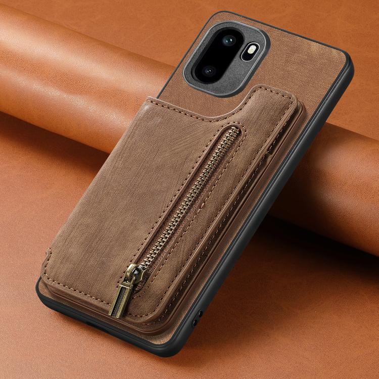For OnePlus Ace 6 / 6T / 15R Retro Leather Zipper Wallet Back Phone Case