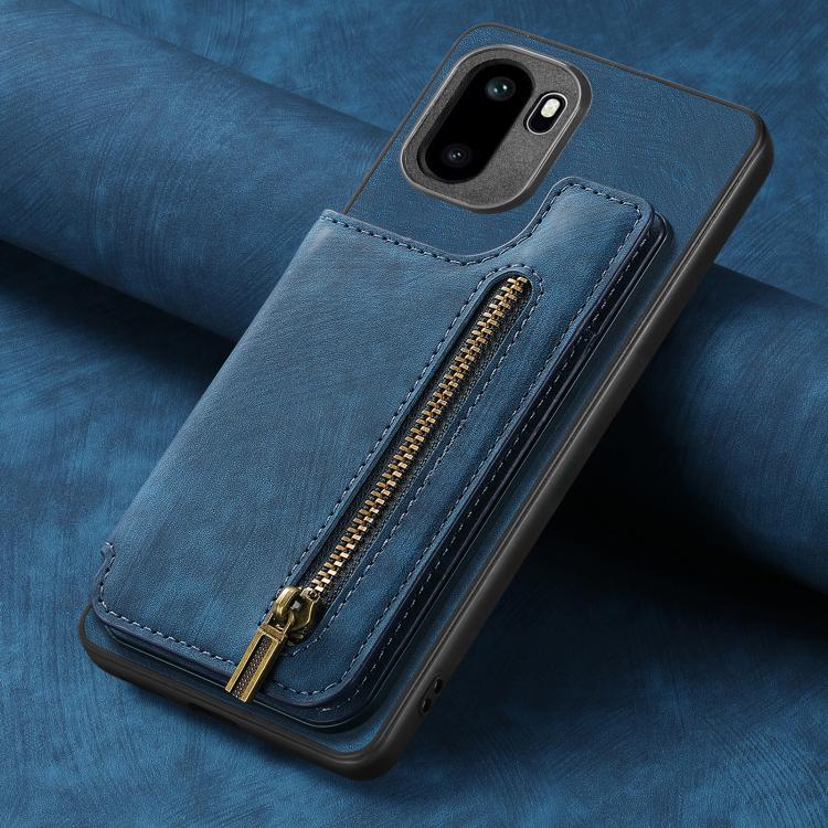 For OnePlus Ace 6 / 6T / 15R Retro Leather Zipper Wallet Back Phone Case