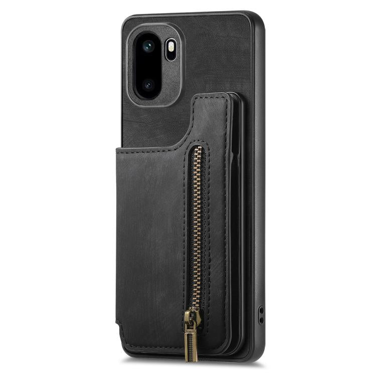 For OnePlus Ace 6 / 6T / 15R Retro Leather Zipper Wallet Back Phone Case