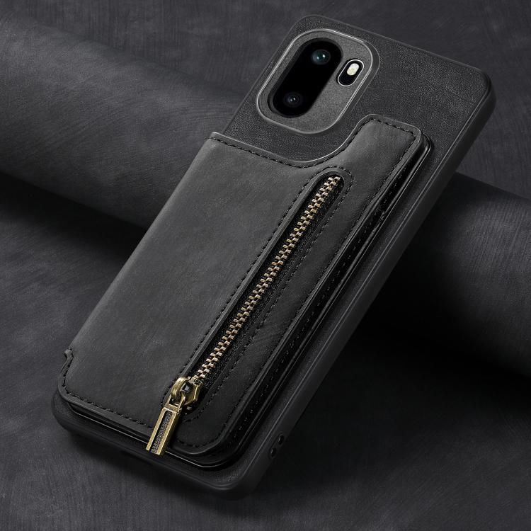 For OnePlus Ace 6 / 6T / 15R Retro Leather Zipper Wallet Back Phone Case