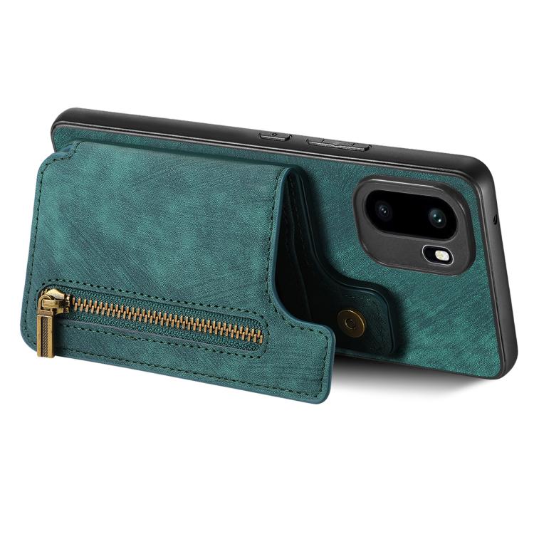 For OnePlus Ace 6 / 6T / 15R Retro Leather Zipper Wallet Back Phone Case