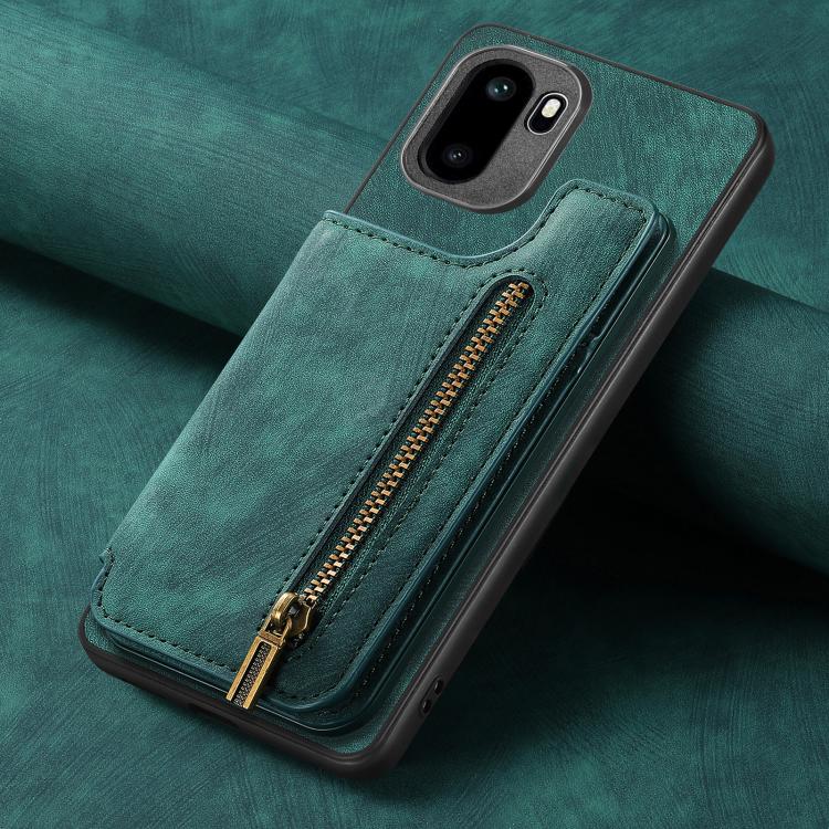 For OnePlus Ace 6 / 6T / 15R Retro Leather Zipper Wallet Back Phone Case