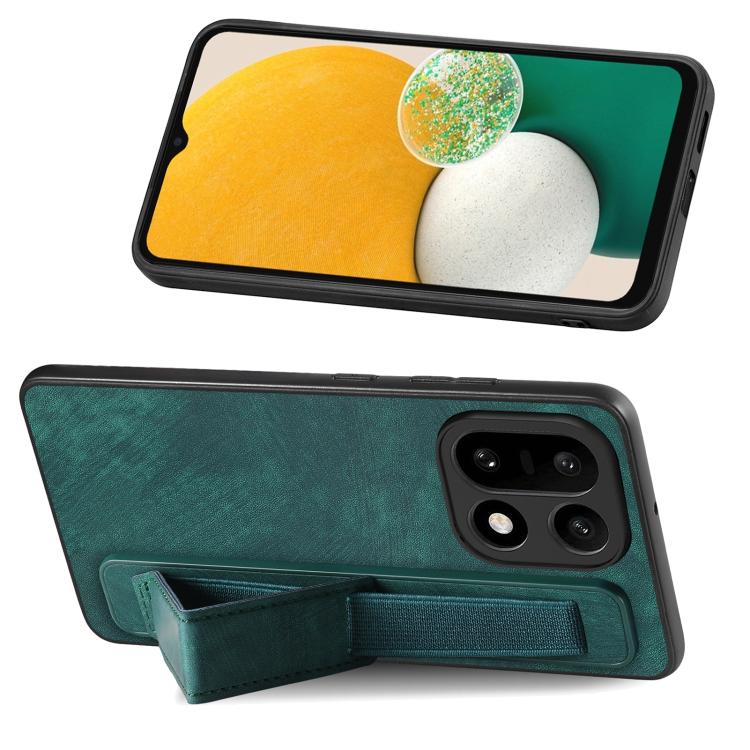 For OnePlus 15 Retro Wristband Holder Leather Back Phone Case