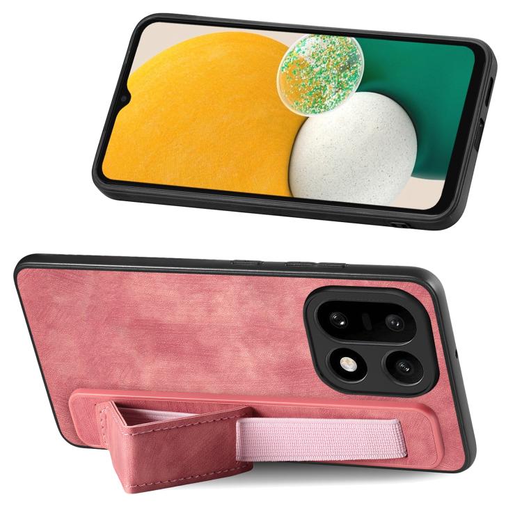 For OnePlus 15 Retro Wristband Holder Leather Back Phone Case