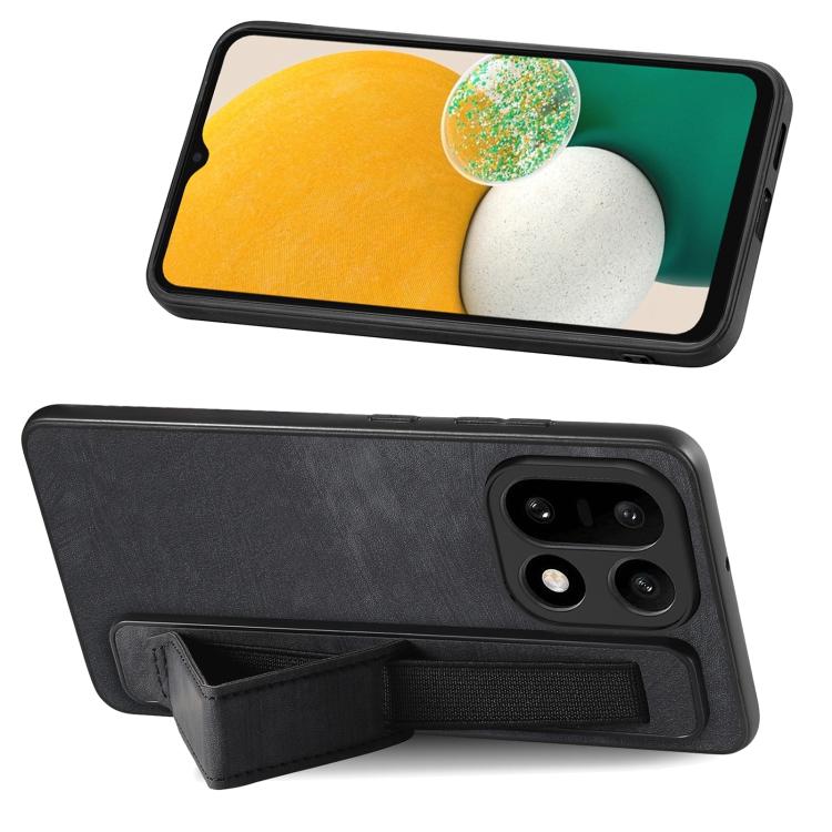 For OnePlus 15 Retro Wristband Holder Leather Back Phone Case