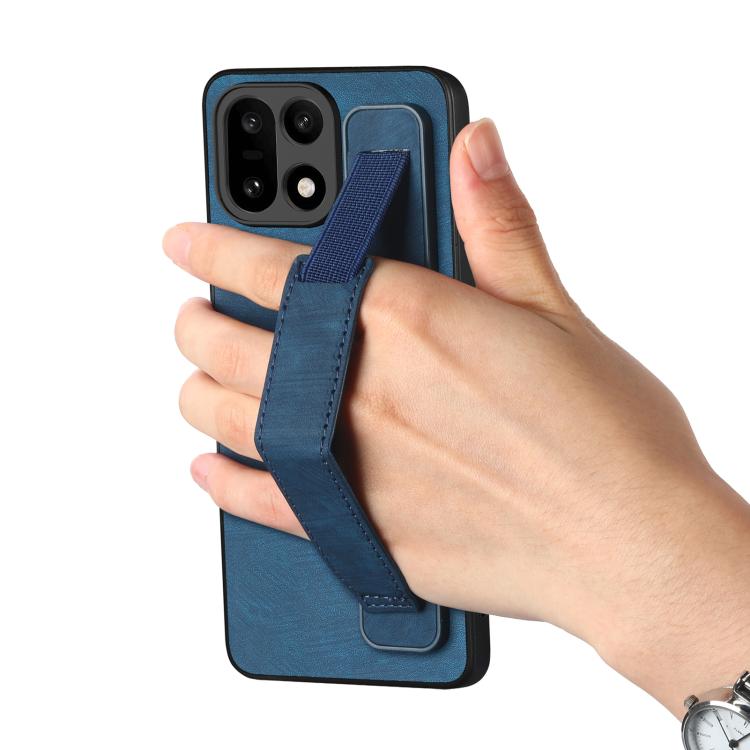 For OnePlus 15 Retro Wristband Holder Leather Back Phone Case