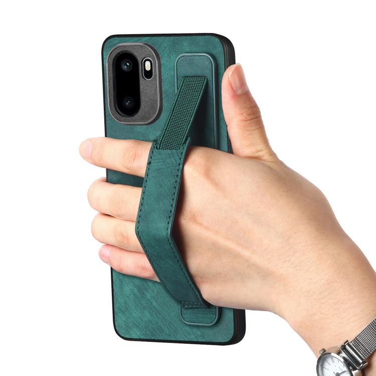 For OnePlus Ace 6 / 6T / 15R Retro Wristband Holder Leather Back Phone Case