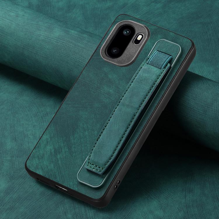 For OnePlus Ace 6 / 6T / 15R Retro Wristband Holder Leather Back Phone Case