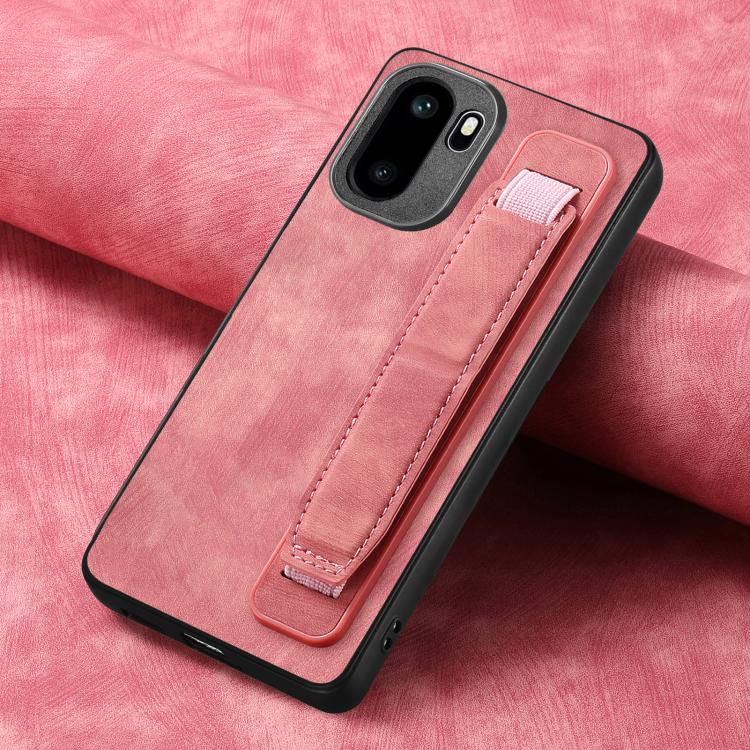 For OnePlus Ace 6 / 6T / 15R Retro Wristband Holder Leather Back Phone Case