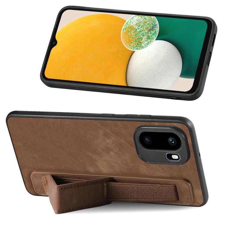 For OnePlus Ace 6 / 6T / 15R Retro Wristband Holder Leather Back Phone Case