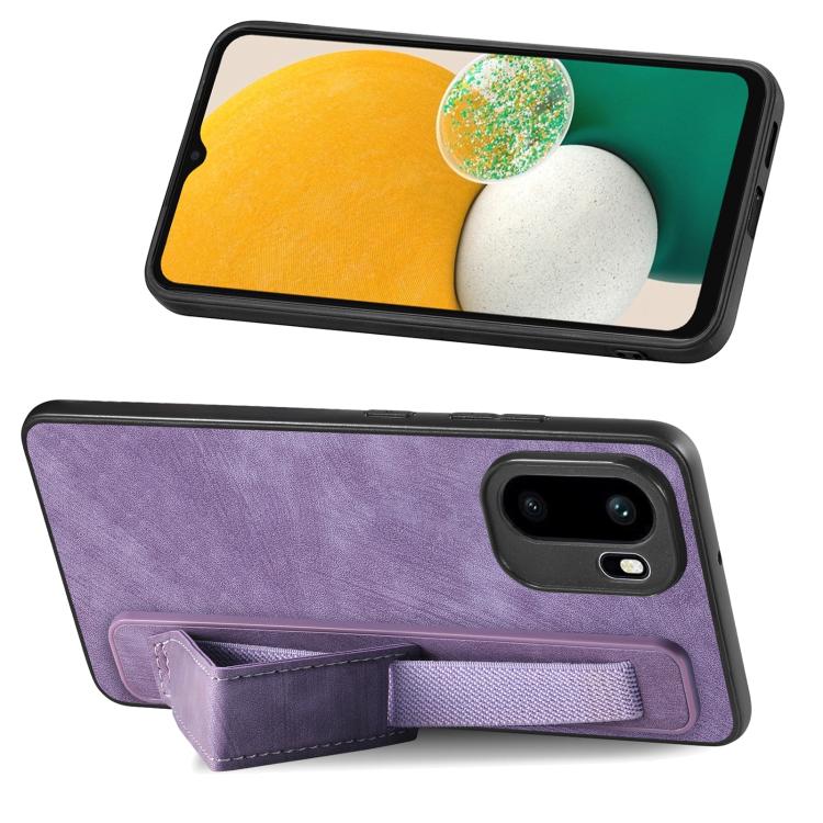 For OnePlus Ace 6 / 6T / 15R Retro Wristband Holder Leather Back Phone Case