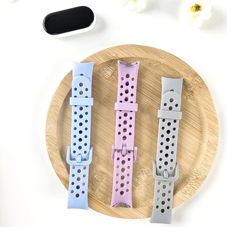 For Xiaomi Smart Band 10 / 9 / 8 Matching Color Pin Buckle Round Holes Silicone Watch Band