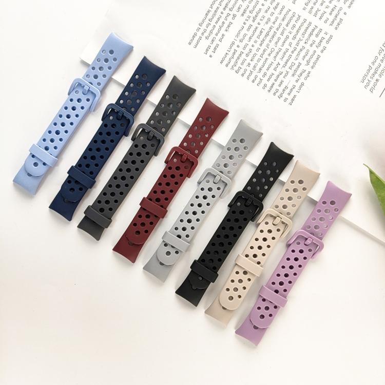 For Xiaomi Smart Band 10 / 9 / 8 Matching Color Pin Buckle Round Holes Silicone Watch Band