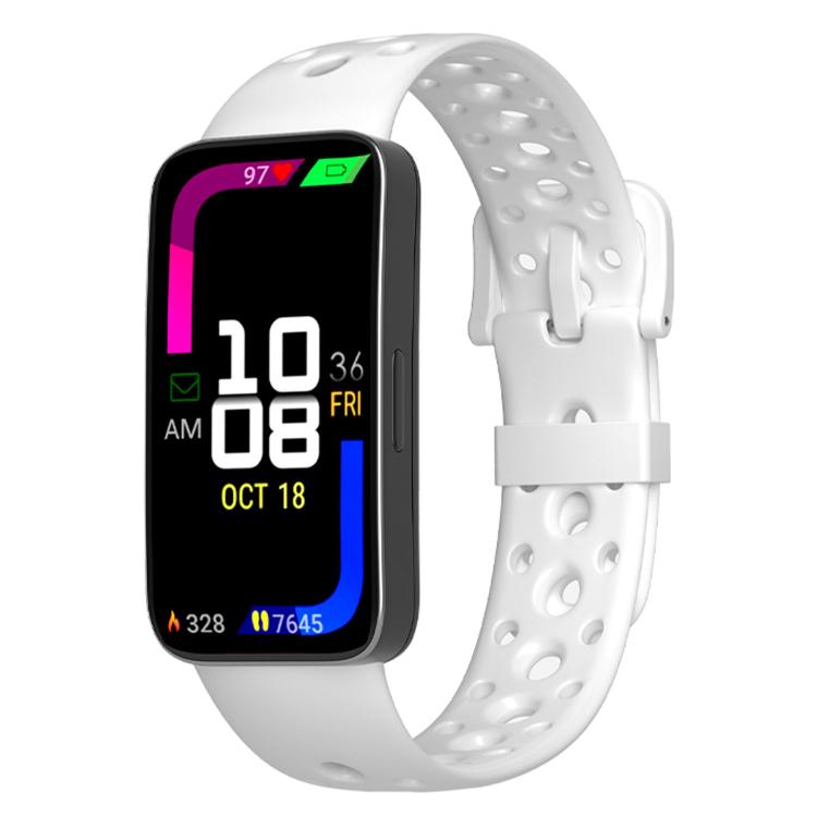 For Huawei Band 10 / 9 / 8 Matching Color Pin Buckle Round Holes Silicone Watch Band
