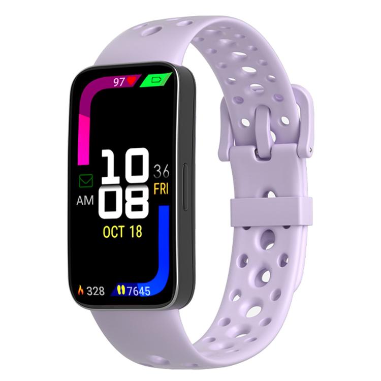 For Huawei Band 10 / 9 / 8 Matching Color Pin Buckle Round Holes Silicone Watch Band