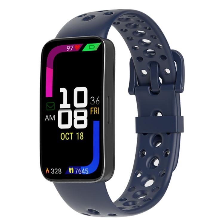 For Huawei Band 10 / 9 / 8 Matching Color Pin Buckle Round Holes Silicone Watch Band