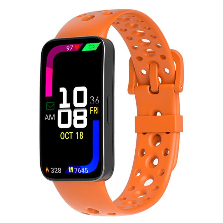 For Huawei Band 10 / 9 / 8 Matching Color Pin Buckle Round Holes Silicone Watch Band