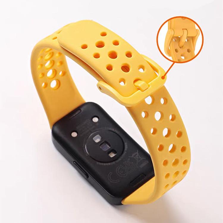 For Huawei Band 10 / 9 / 8 Matching Color Pin Buckle Round Holes Silicone Watch Band