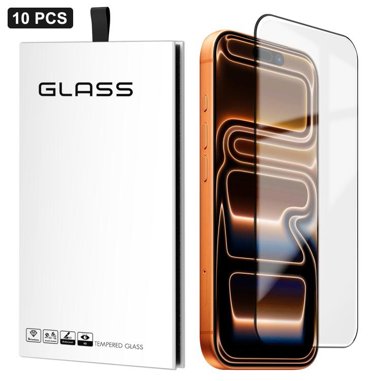 For iPhone 17 Pro 10pcs 0.18mm Ultra-Thin Ultrasonic HD Screen-Printed High-Aluminium Thick-Gel Tempered Glass Film