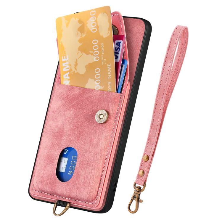 For OnePlus 15 Retro Card Wallet Fold Leather Phone Case with Strap